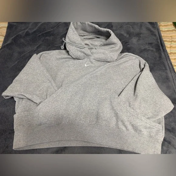 Nike Women's Phoenix Fleece oversized pullover Gray Hoodie - Picture 6 of 6